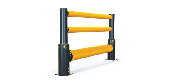 iFlex Single Traffic+ Forklift Safety Guardrail Plus Handrail