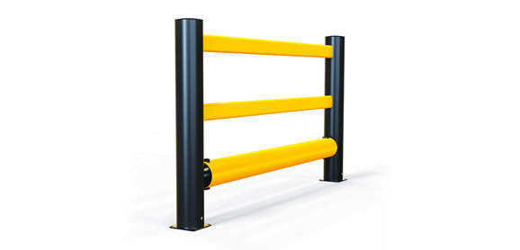 eFlex Single Traffic+ | Forklift Safety Guardrail Plus Handrail