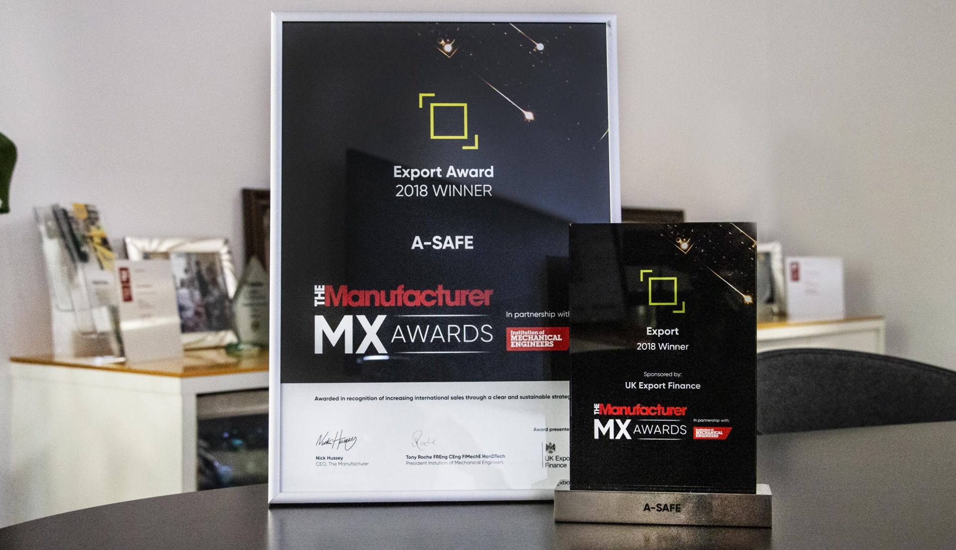 TMMX Award A-SAFE Manufacturing Award