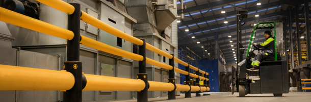 Combilift protects new facility with A-SAFE polymer safety guardrails