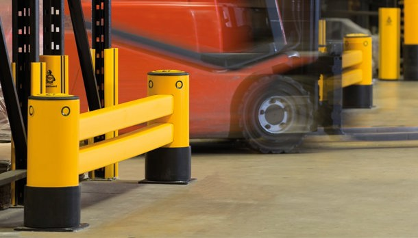 Racking Guardrails and Rack Guards Protecting Warehouse Racking from Vehicle Impacts