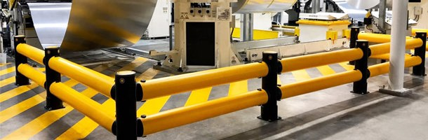 Industrial Safety Guardrails Protecting Machinery from Vehicle Impacts