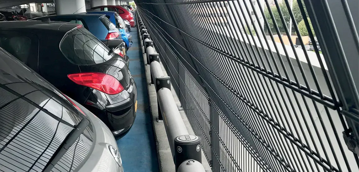 Parking lot guardrails