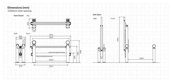 A SAFE Technical Specification Traffic Gate 2000Mm