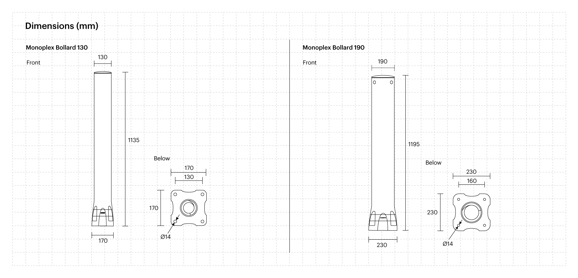 ASAFE Bollard130 190 UK
