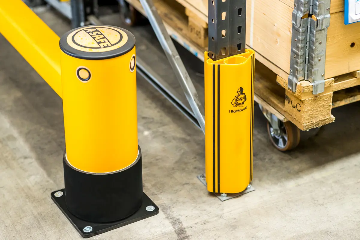 A-SAFE barriers installed at a Volvo manufacturing facility.