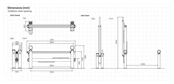 A SAFE Technical Specification Traffic Gate 2500Mm
