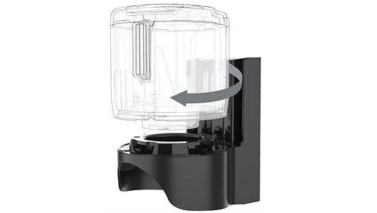 Easy installation. Twist-and-lock the retractable tape into place for a secure fitting to the bracket.