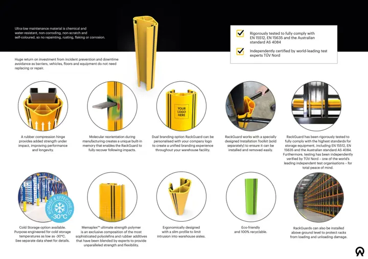 Rubber Protection For Rack RackGuard™ Rack Leg Protectors | A-SAFE Warehouse Safety
