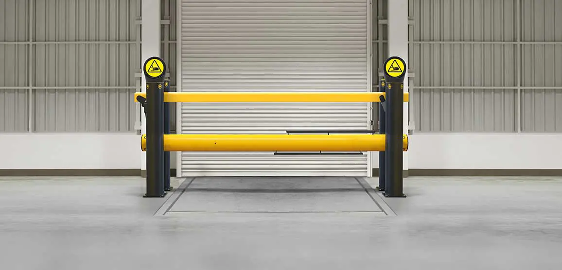 Dock Gate protecting loading bay doors - A-SAFE Traffic Gate
