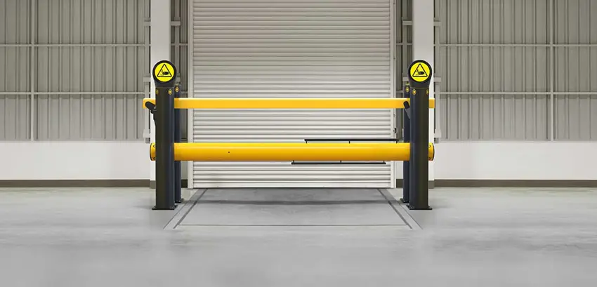 Dock Gate protecting loading bay doors - A-SAFE Traffic Gate