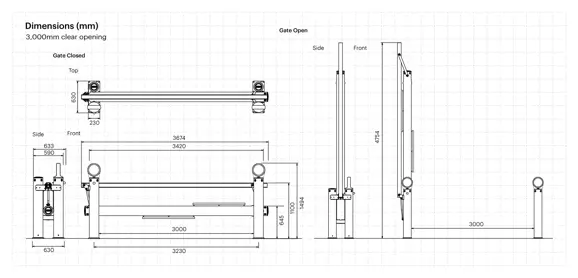 A SAFE Technical Specification Traffic Gate 3000Mm